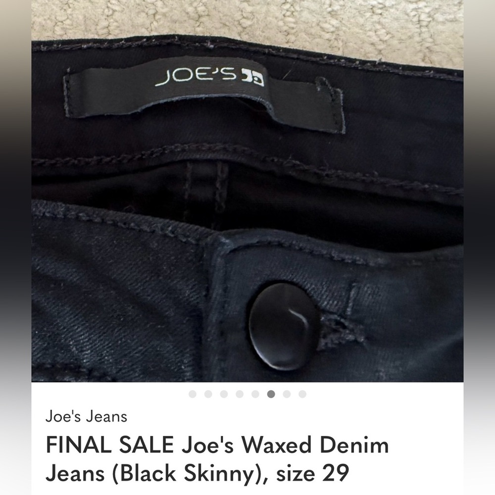 Joe's Waxed Denim Jeans (Black Skinny), size 29